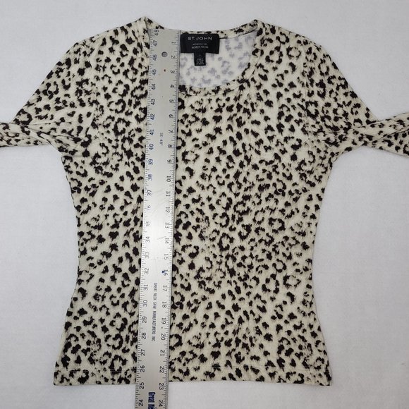 St John Leopard Print Women's Top Sz S - Picture 3 of 8